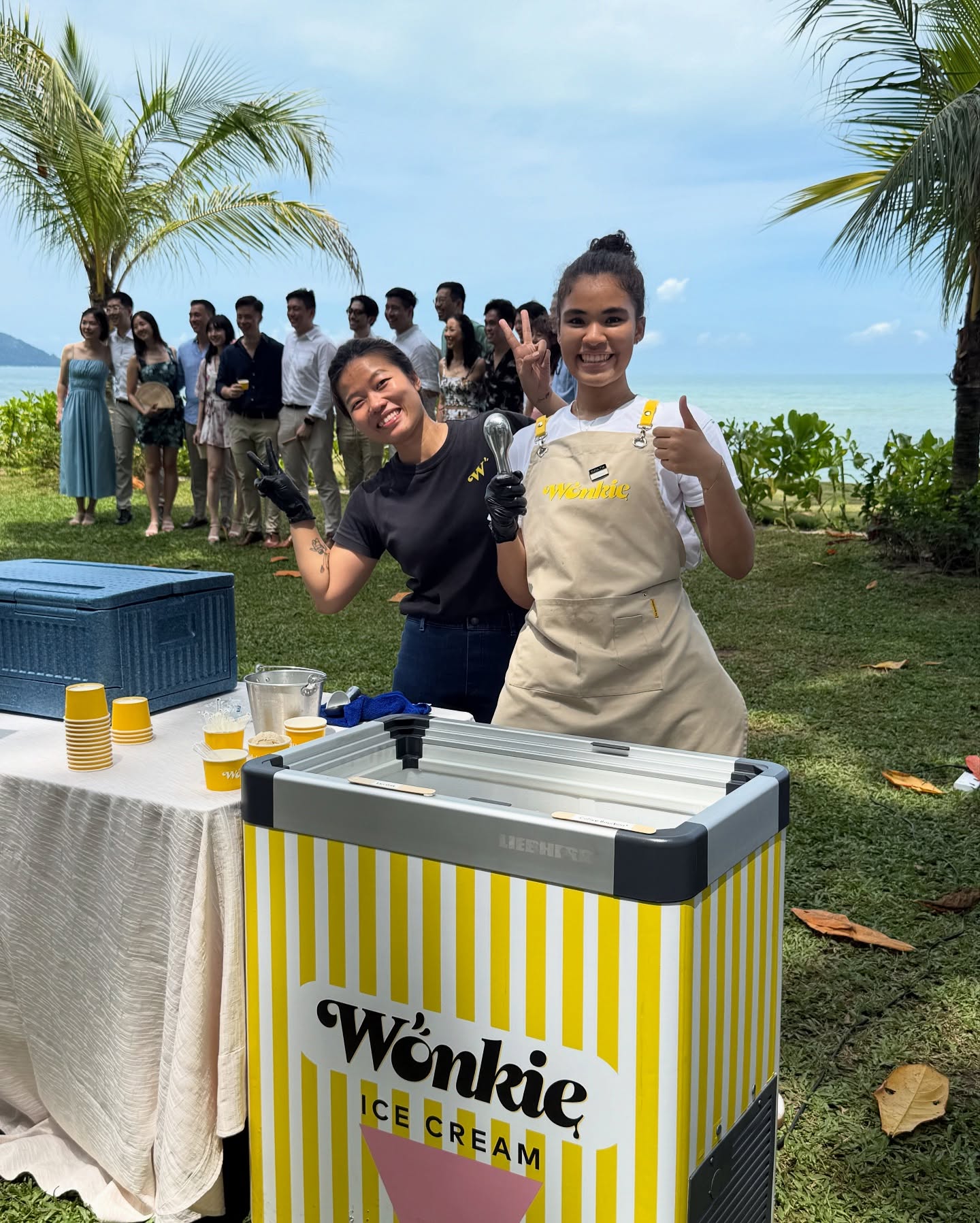 Wonkie cart at a beachside wedding